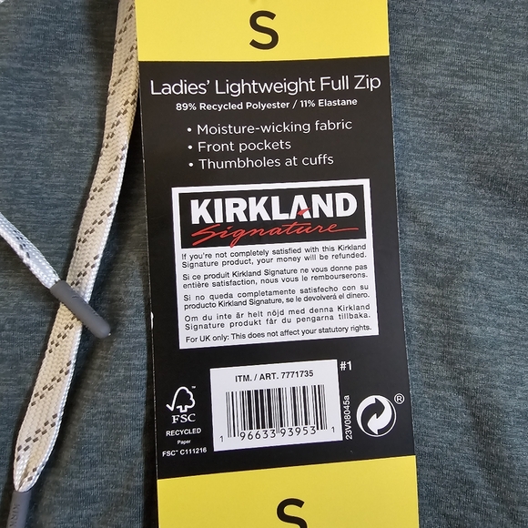 Kirkland Signature Ladies Lightweight Full Zip - Picture 3 of 3